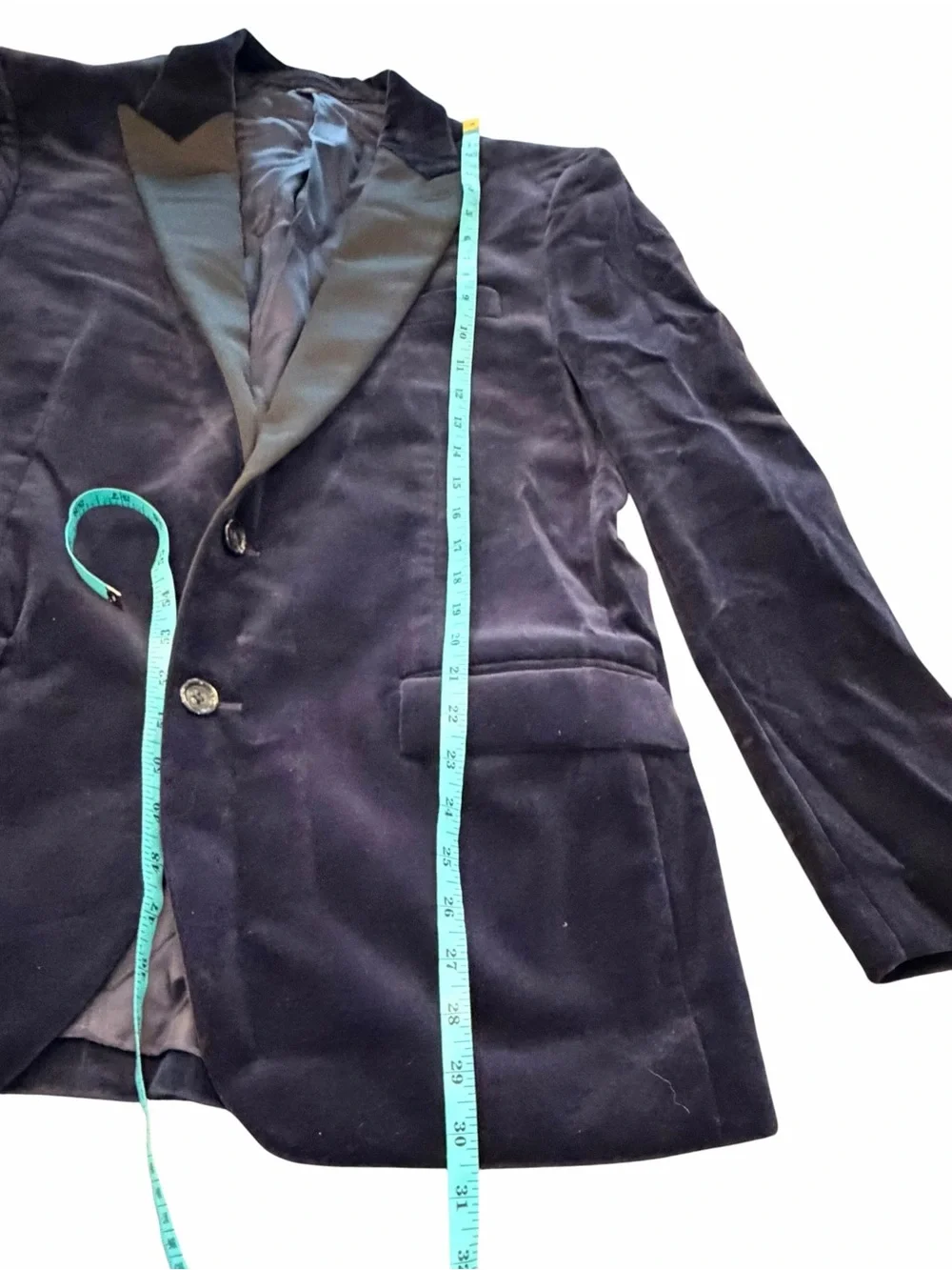 J CREW Ludlow Shawl Collar Tuxedo Dinner Jacket Mens 42 R Slim Navy Blue Velvet